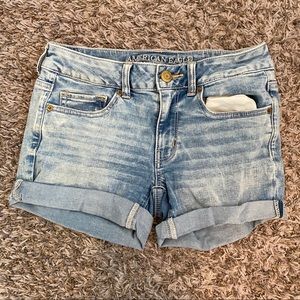 Light wash denim American eagle shorts